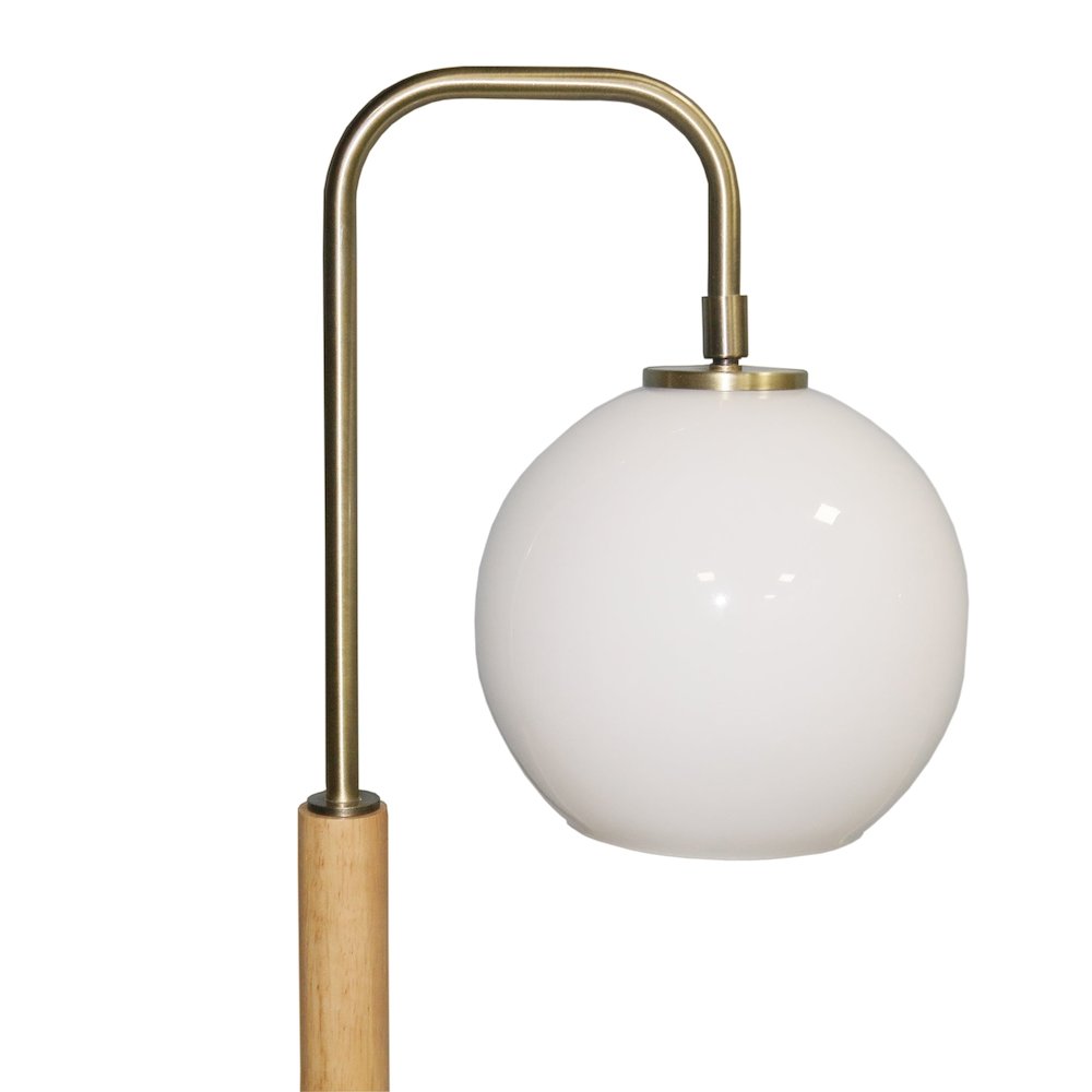 Auris White Globe Lampshade Table Lamp with Marble Base. Picture 1