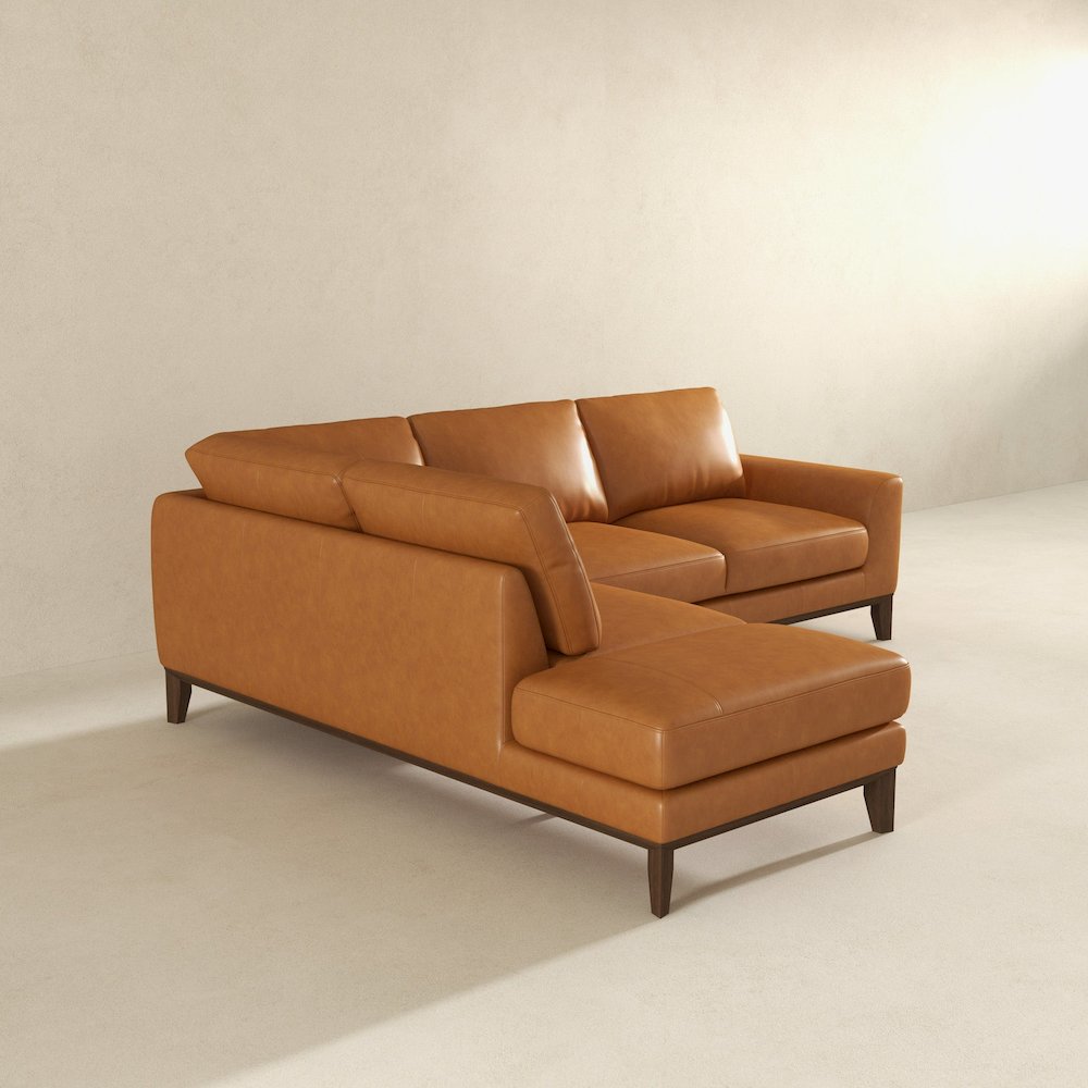London Premium Genuine Leather Sectional Sofa Left Facing. Picture 7