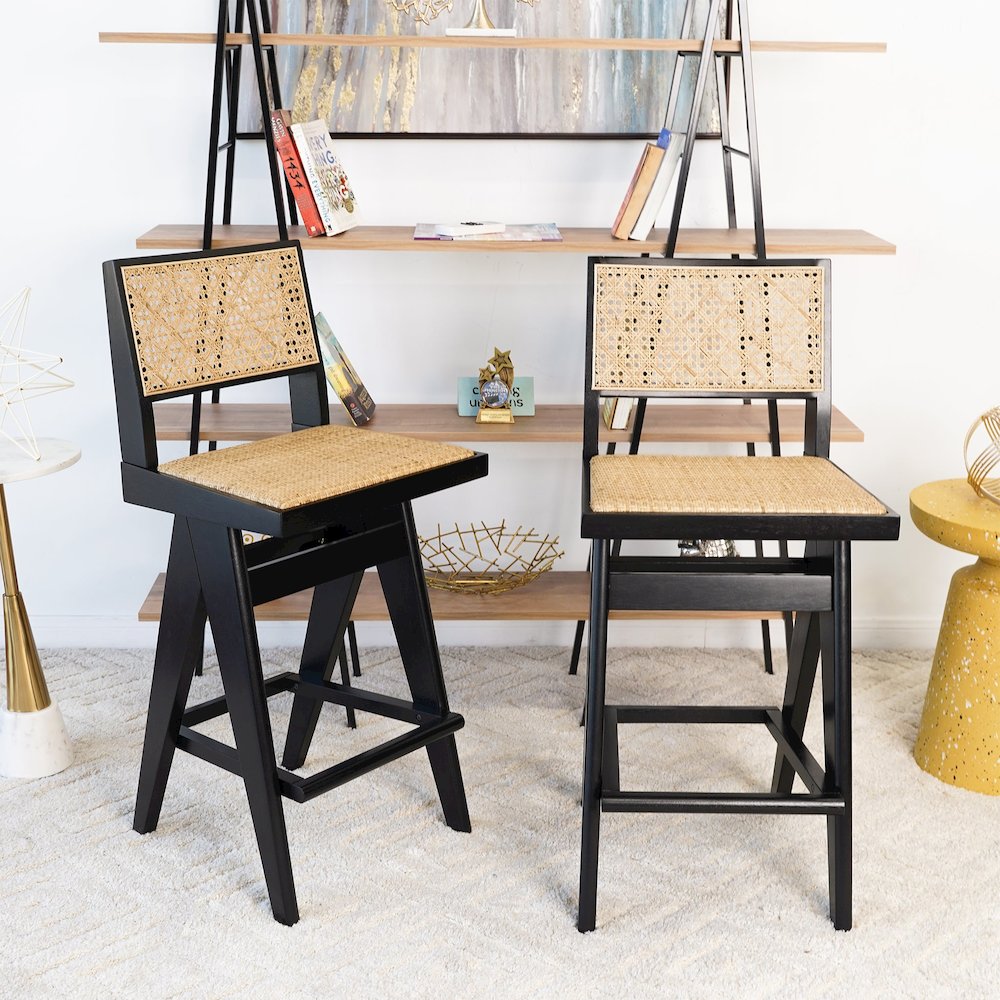 Keira Rattan Bar Stool (Set of 2). Picture 2