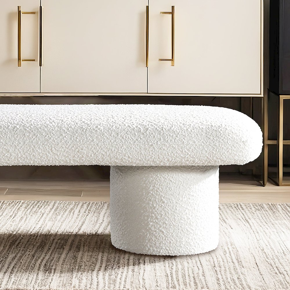 Randolph Ivory Boucle Bench. Picture 2