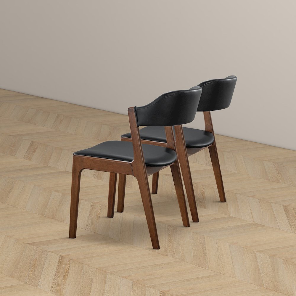 Enzo Black Leather Dining Chair (Set Of 2). Picture 5