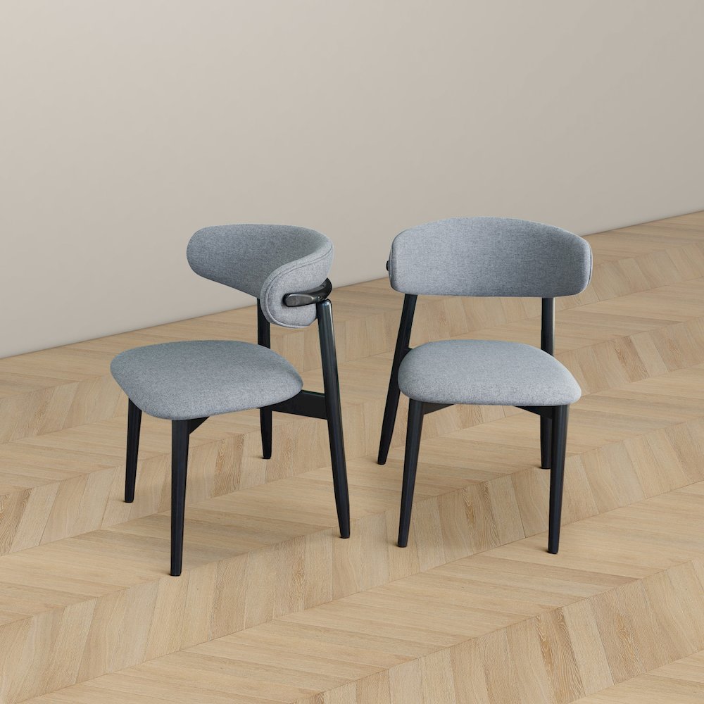 Korbin Grey Fabric Dining Chair (Set of 2). Picture 6