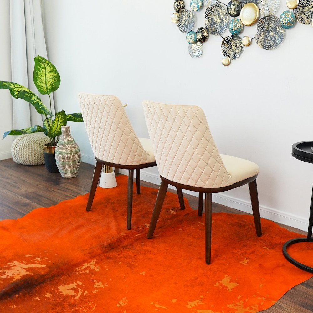 Clove Beige Velvet Dining Chair (Set Of 2). Picture 3