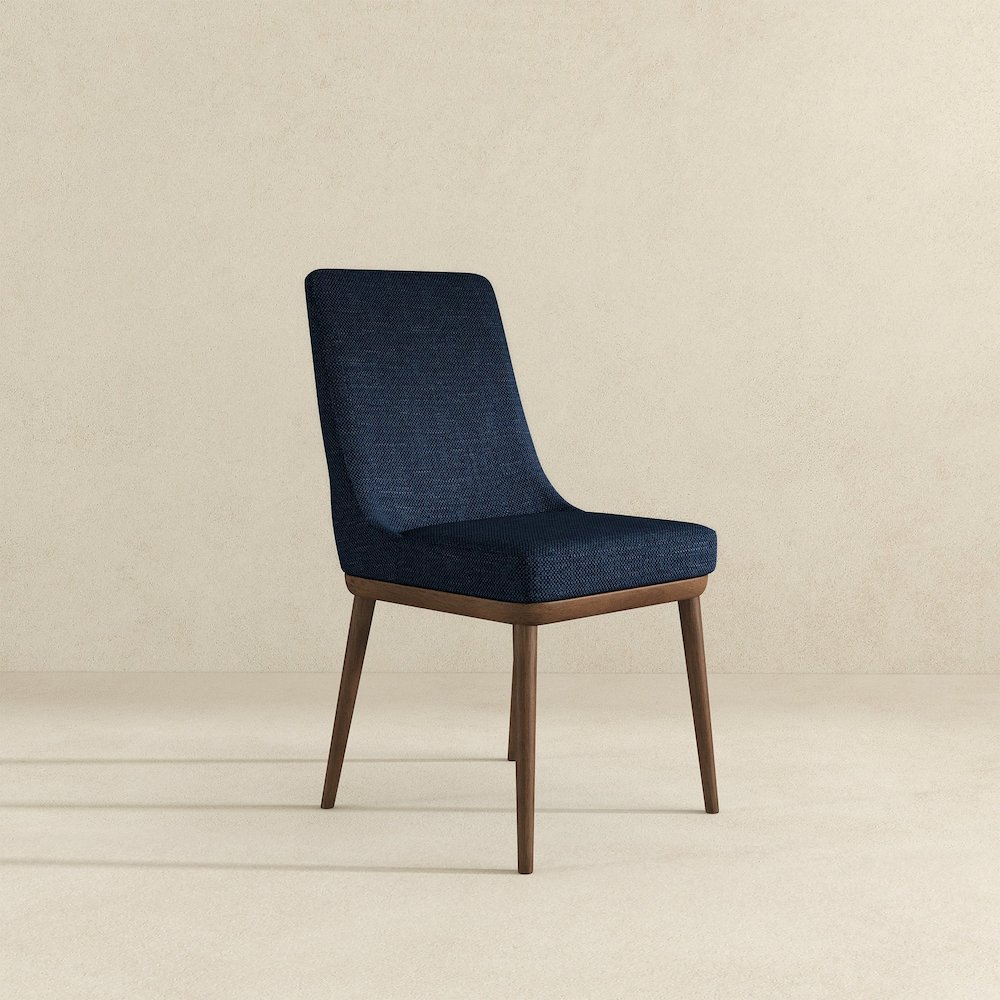 Kate  Dark Blue Fabric Dining Chair (Set Of 2). Picture 3