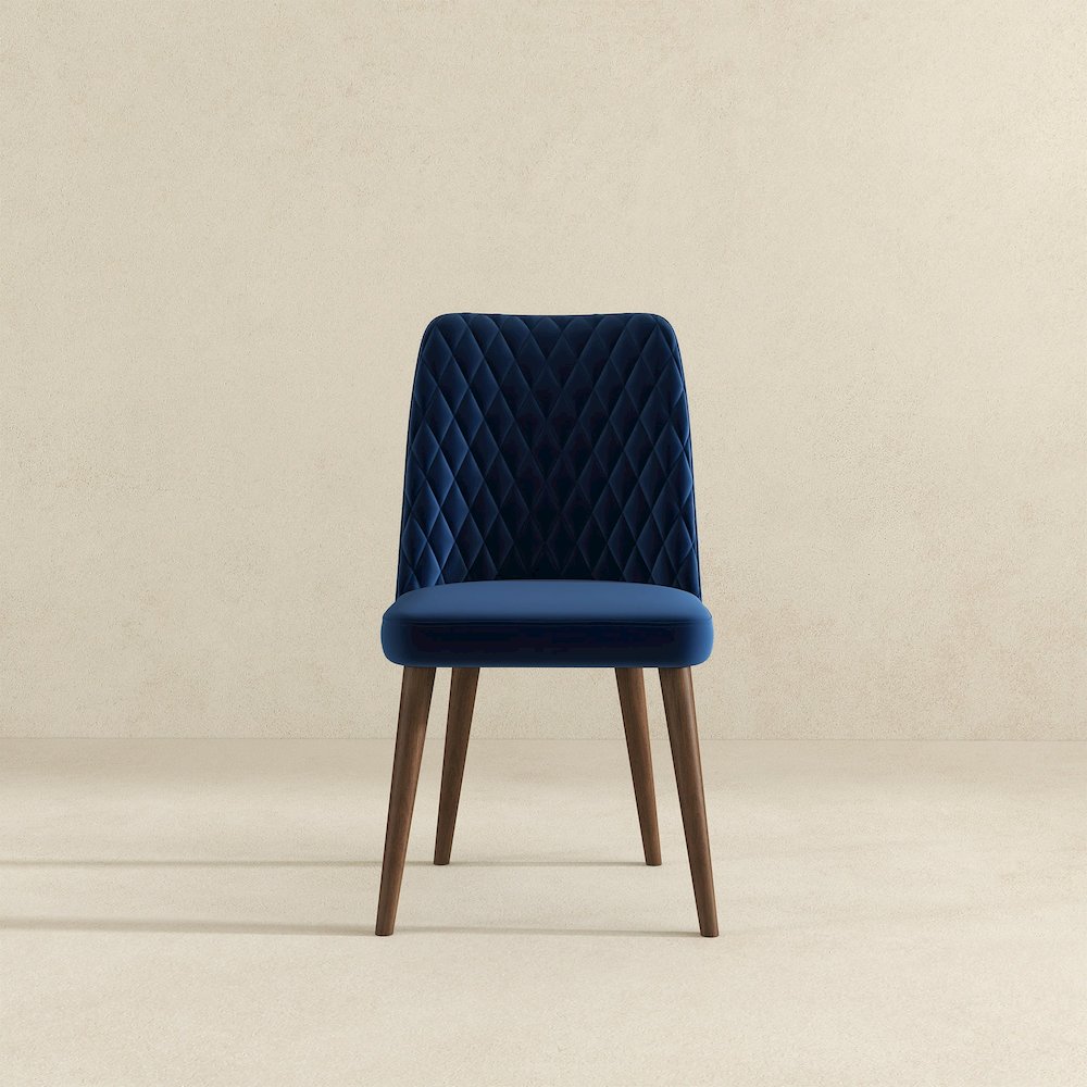 Katie  Navy Blue Velvet Dining Chair (Set Of 2). Picture 3