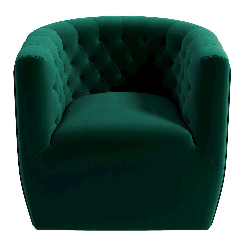 Delaney Green Velvet Swivel Chair. Picture 2
