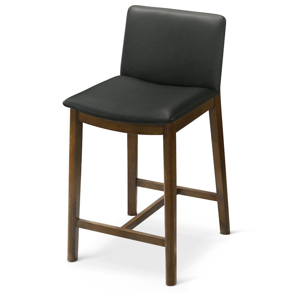 Shannon Counter Chair In Black Vegan Leather. Picture 6