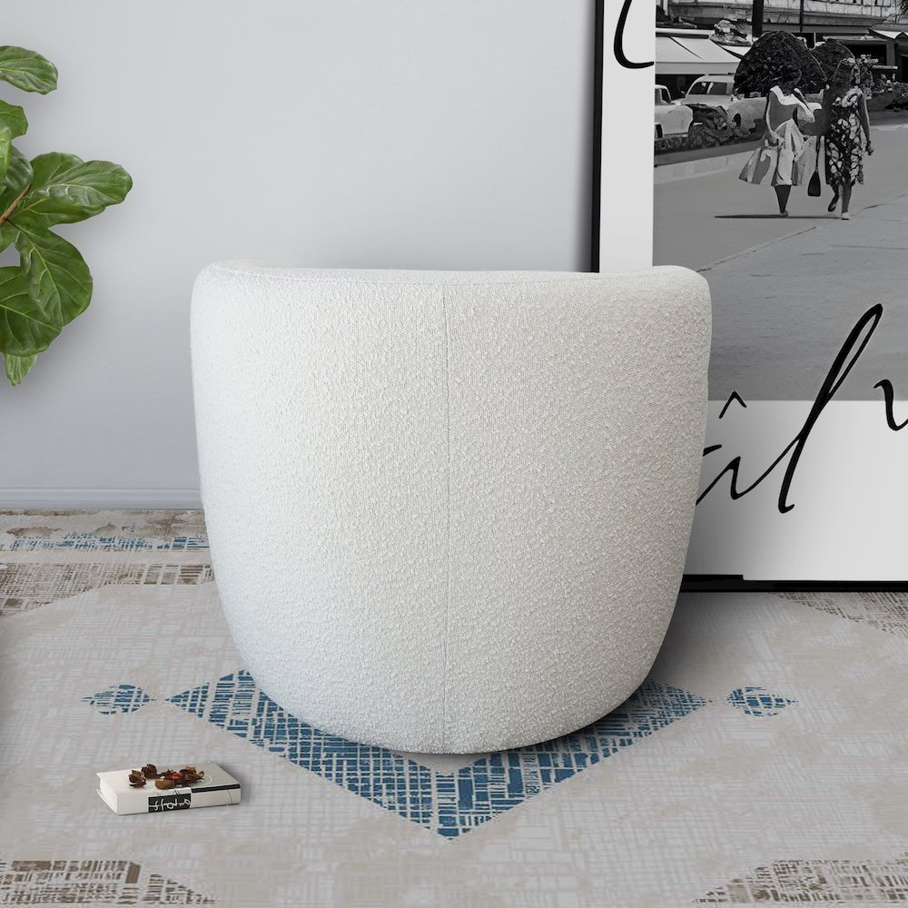 Avalon White Boucle Lounge Chair. Picture 6