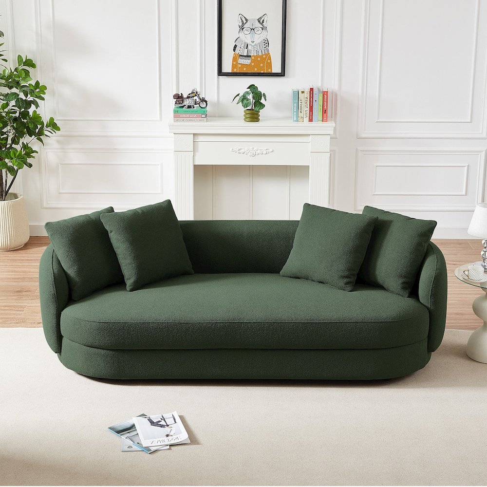 Dylan Modern Olive Green Boucle Sofa. Picture 5