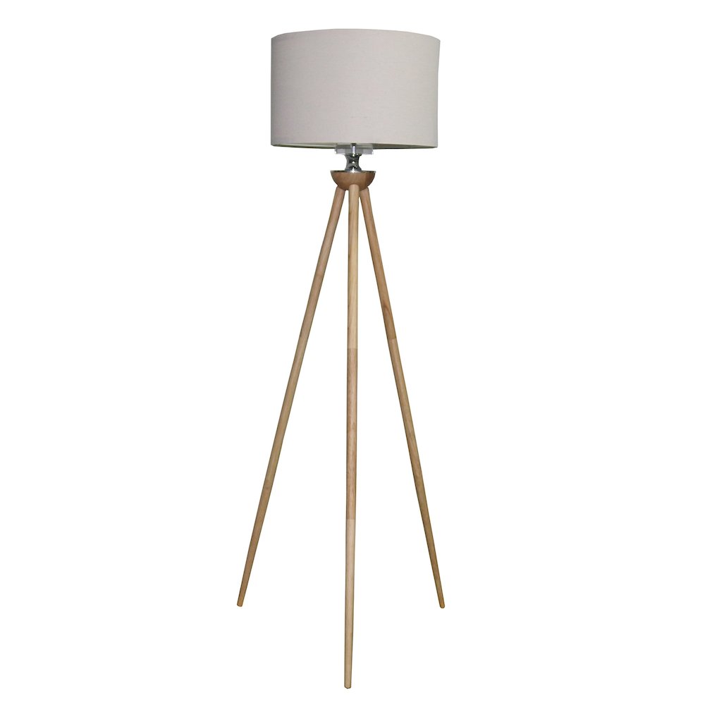 Lirios Three Legged Wooden Strip Floor Lamp - Natural. Picture 2