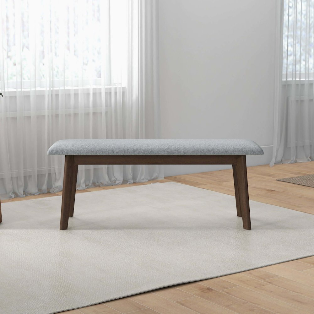 Carlos Fabric Upholstered Solid Wood Bench. Picture 5