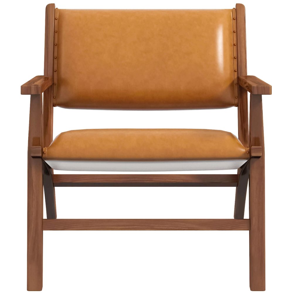 Hendrix Antique Tan Leather Arm Chair. Picture 1