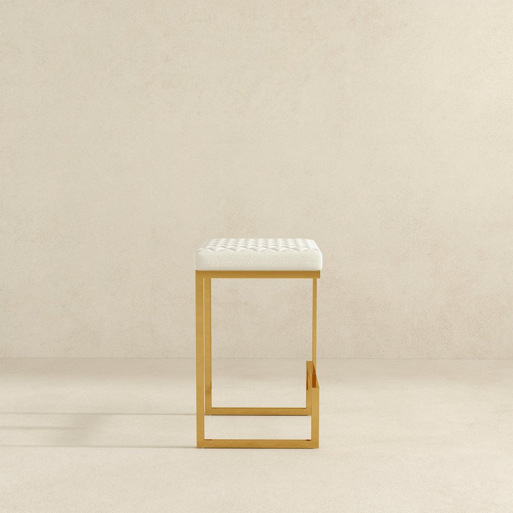 Joel Beige Boucle Counter Stool. Picture 6