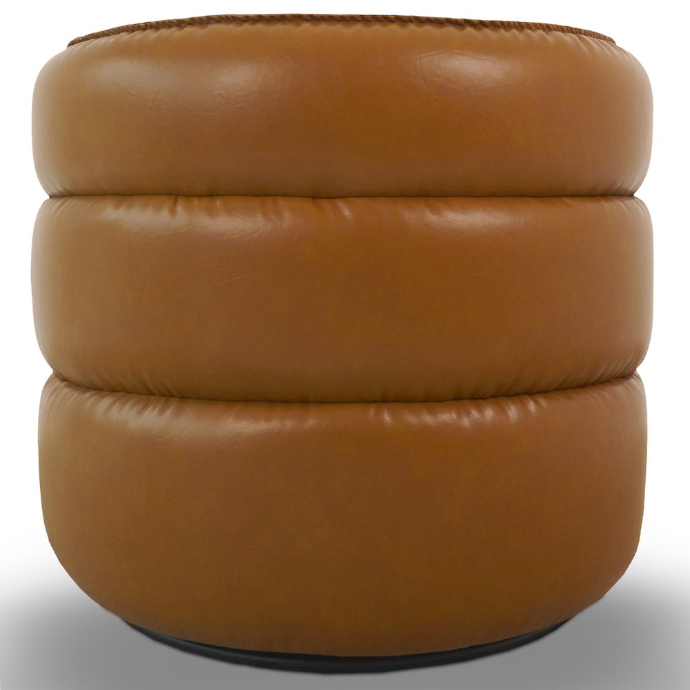 Walden Swivel Chair - Vegan Tan Leather. Picture 3