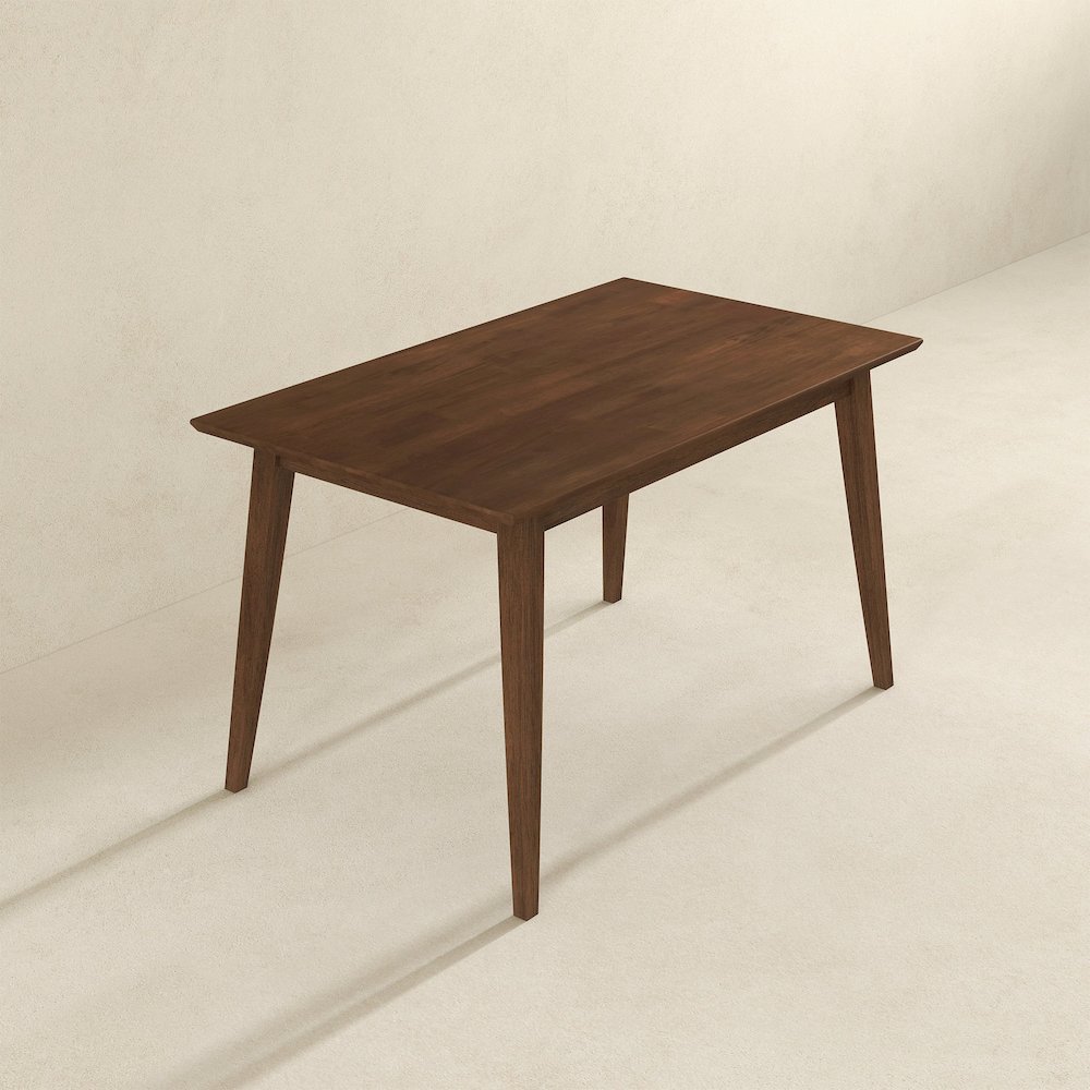 Levi Modern Style Solid Wood Rectangular Walnut Top Dining Table 47". Picture 4