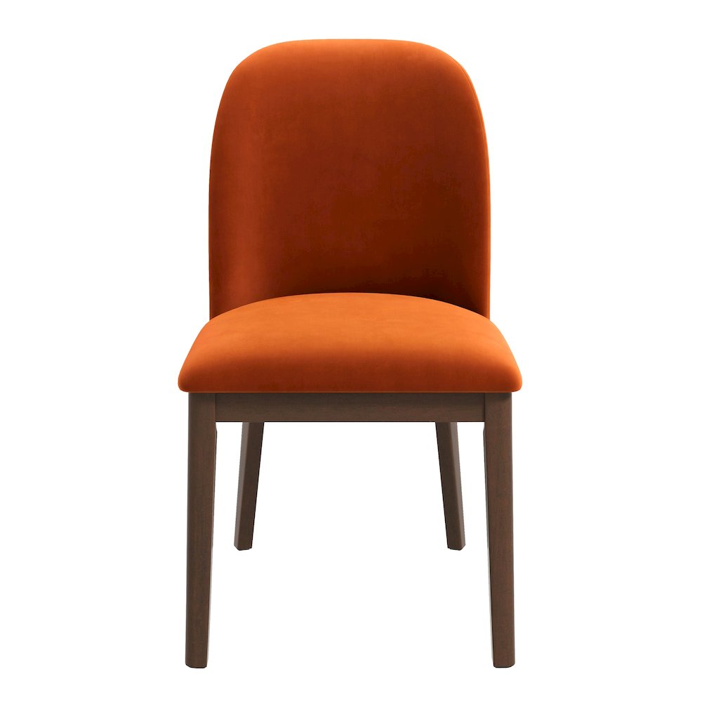 Kaitlyn  Burnt Orange Velvet Dining Chair (Set Of 2). Picture 1