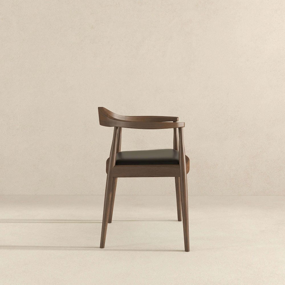 Kelly Black Vegan Leather Dining Chair. Picture 4