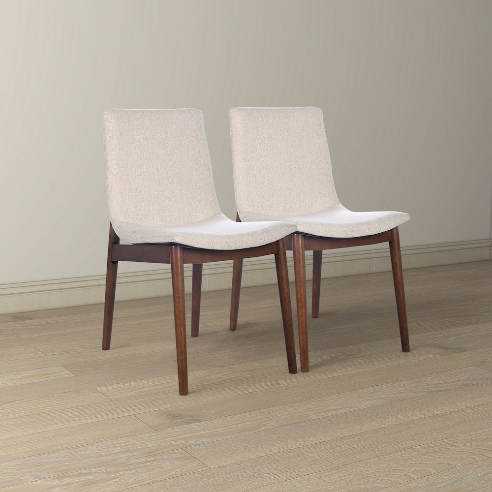 Ravel Beige Fabric Dining Chair Set of 2. Picture 3