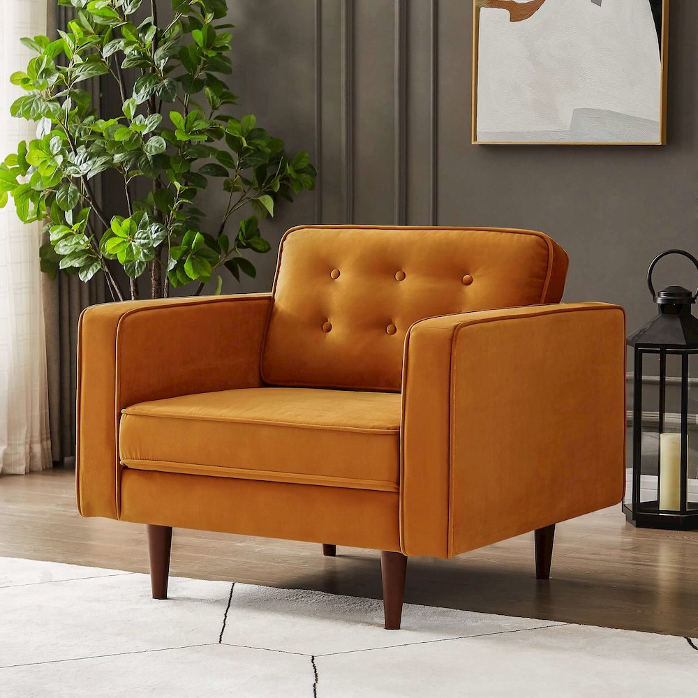 Casey Velvet Lounge Chair. Picture 2