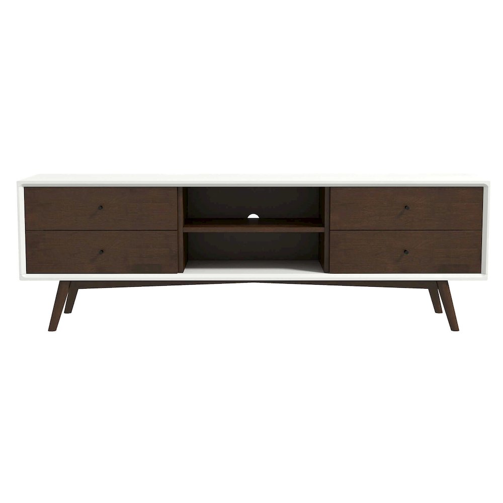 Caroline Walnut White TV Stand Up To 72". Picture 2