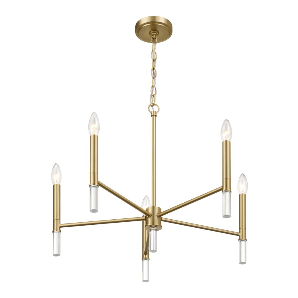 Courtyard Five Light Golden Brass Candle Light Chandelier. Picture 4