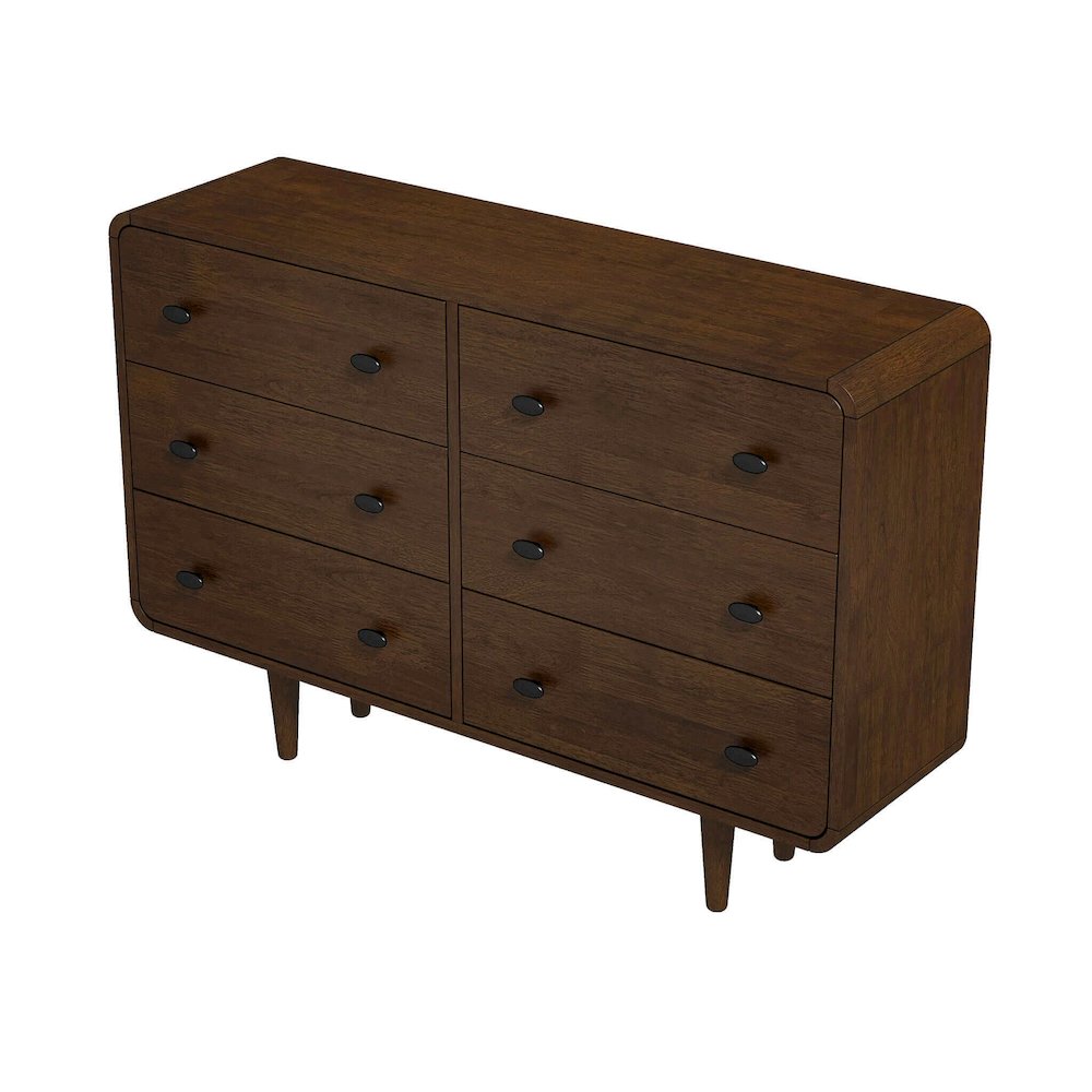 Alexa Mid Century Modern Dresser 6 Drawers. Picture 2