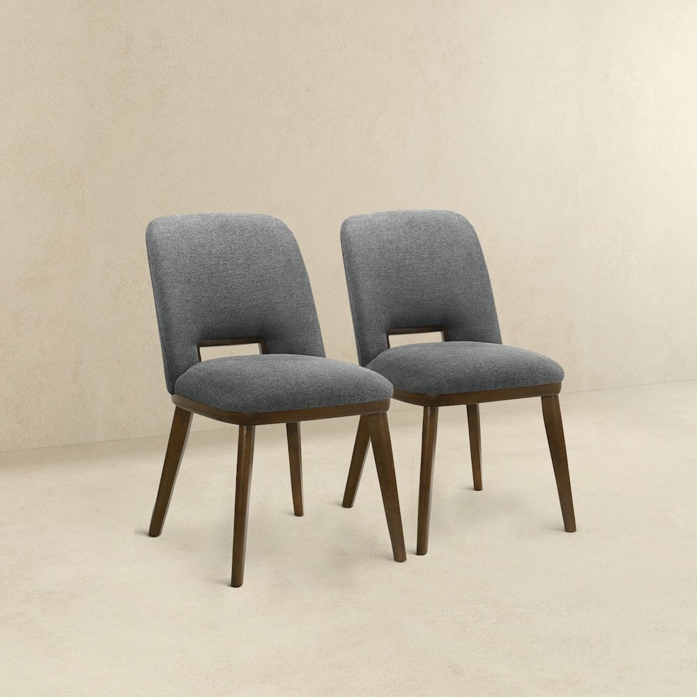 Blaken Dark Grey Fabric Dining Chair (Set Of 2). Picture 5