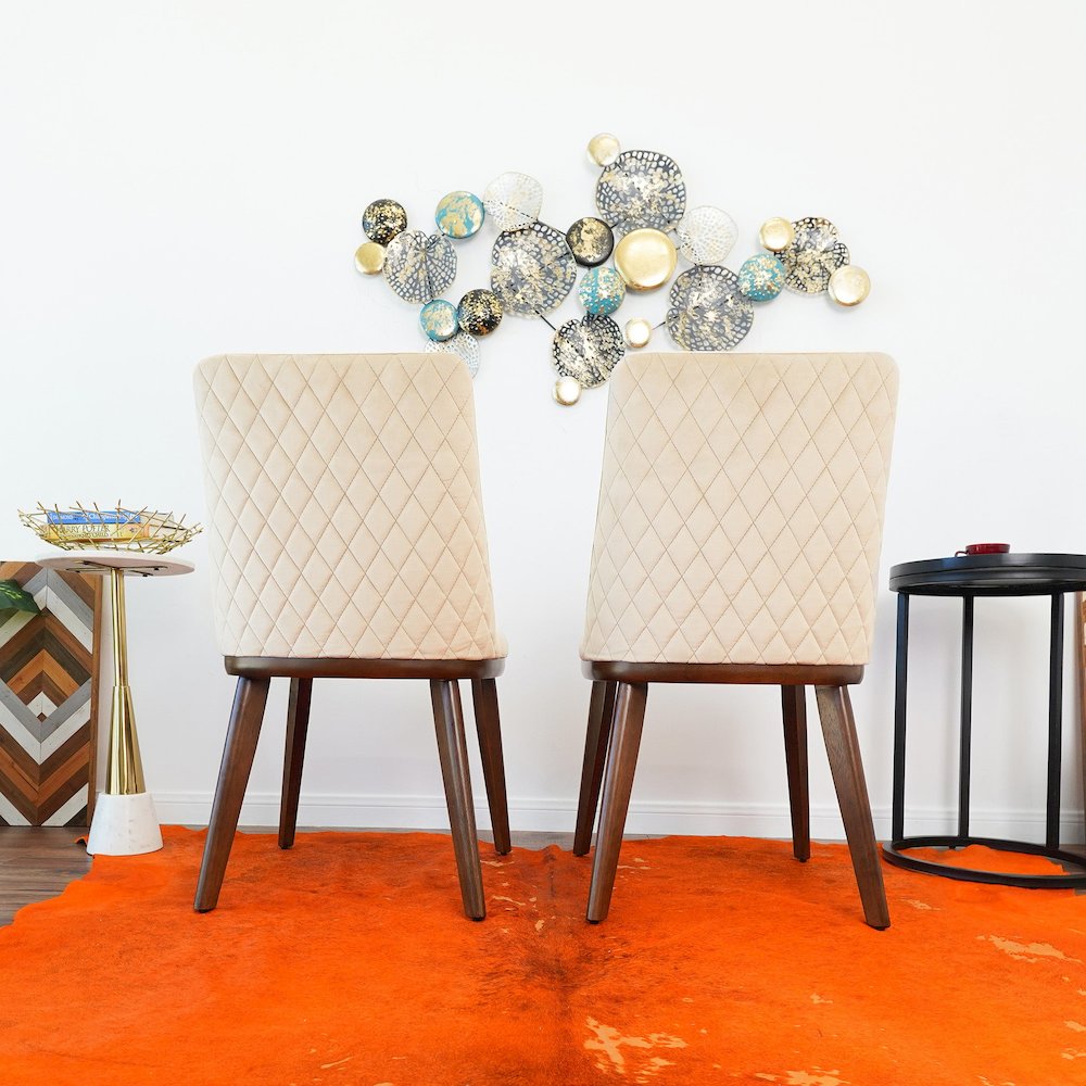 Clove Beige Velvet Dining Chair (Set Of 2). Picture 4