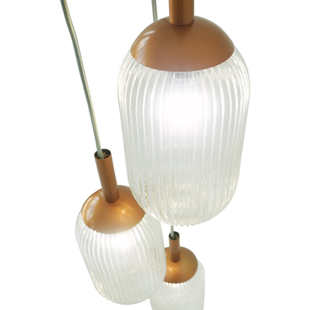 Gala Pendant Lamp - Bronze and Clear. Picture 4