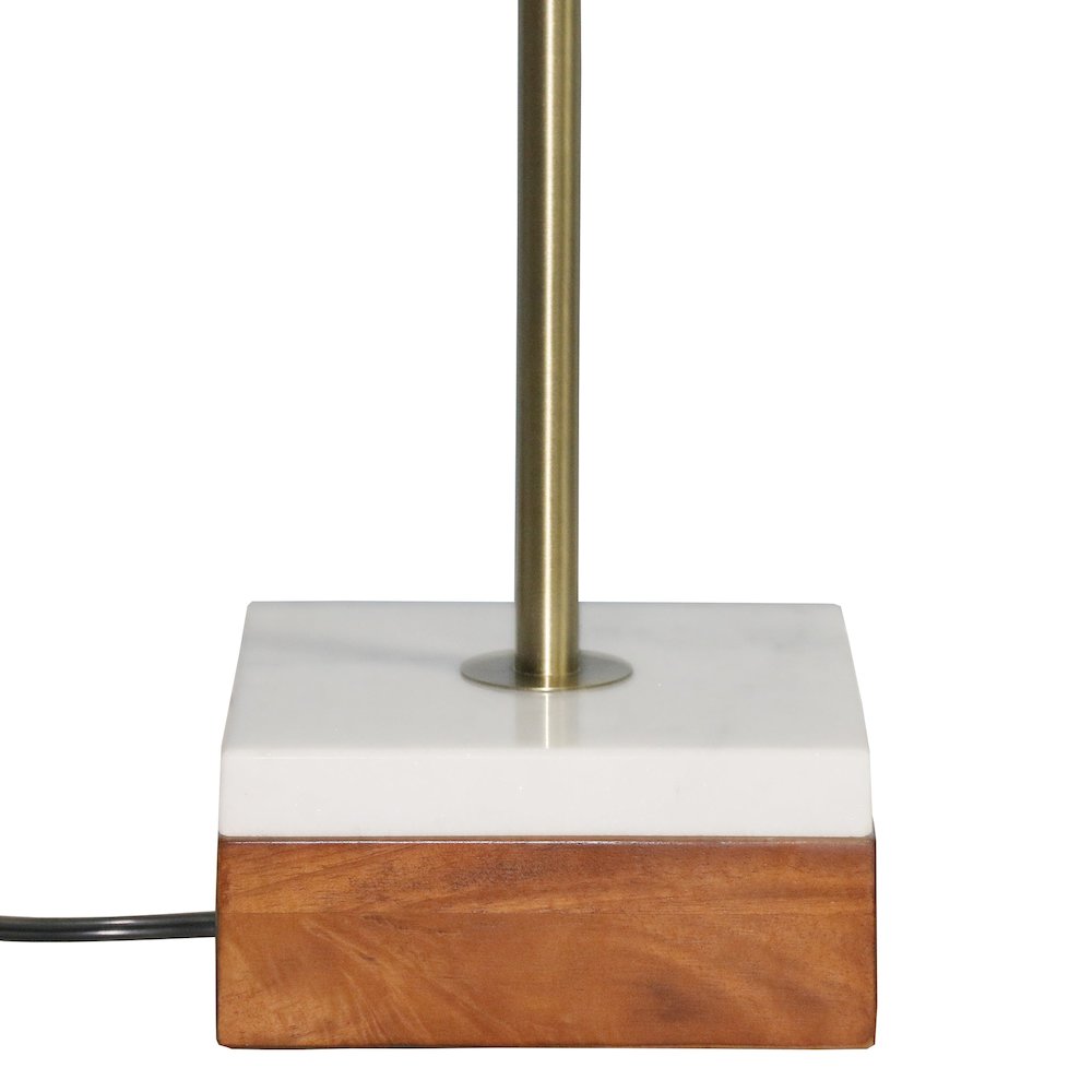 Viora Marble Base Floor Lamp - Dark Brown and White. Picture 4