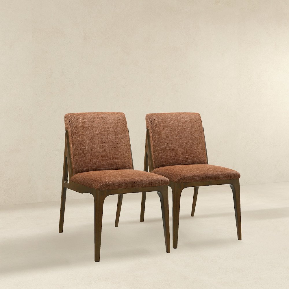 Grivelle Orange Fabric Dining Chair (Set Of 2). Picture 3