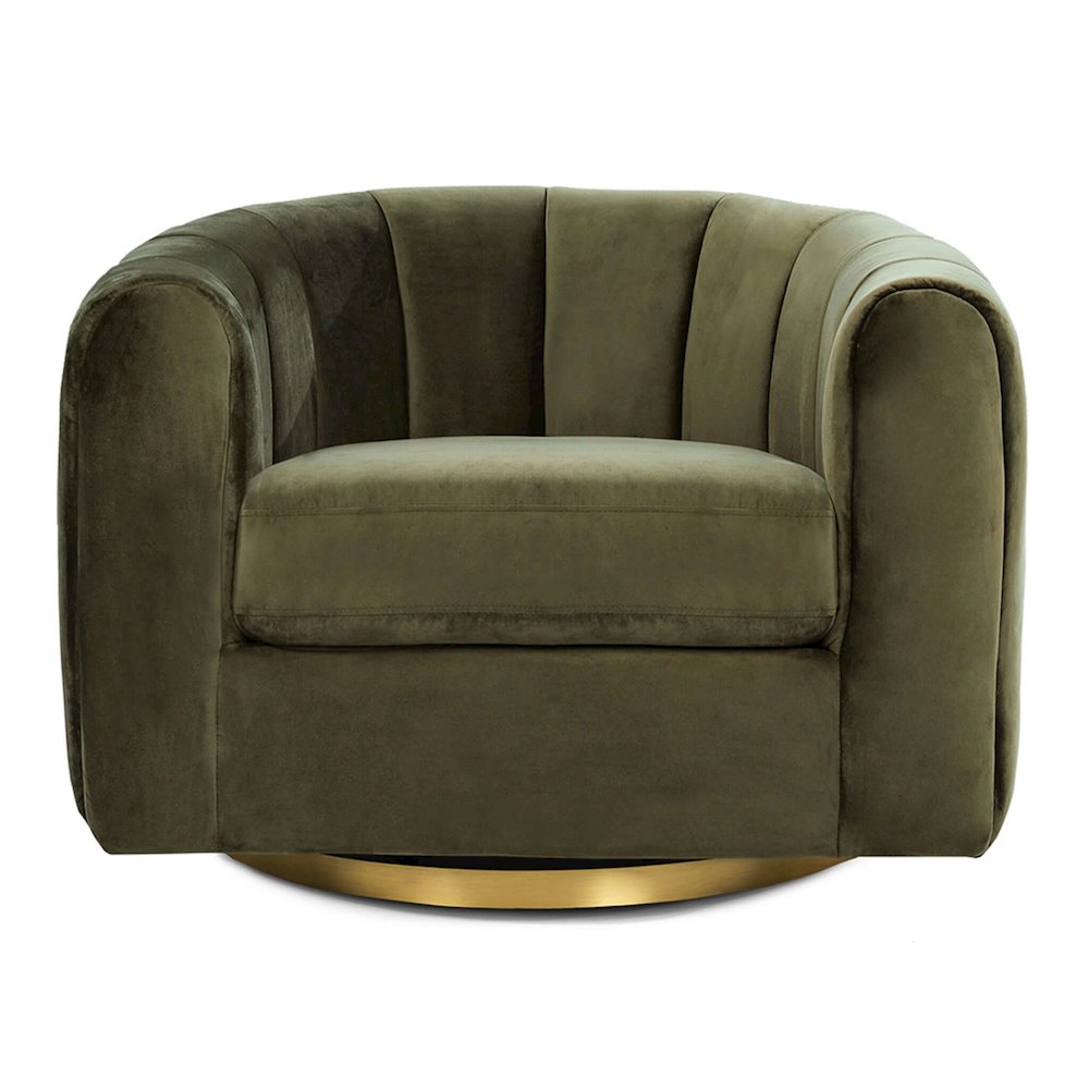 Cosey Green Velvet Swivel Chair. Picture 2