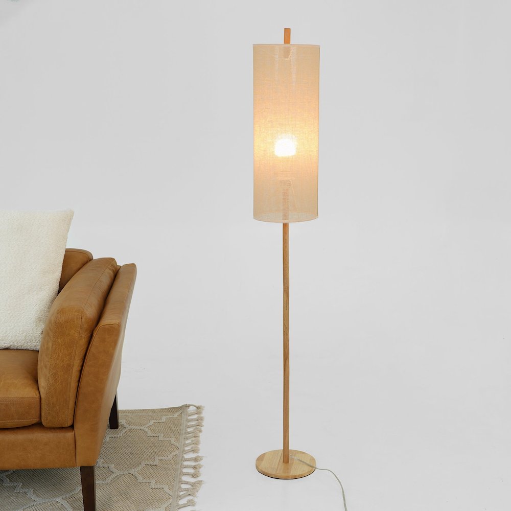 Vialux Floor Lamp - Oak and Natural. Picture 3