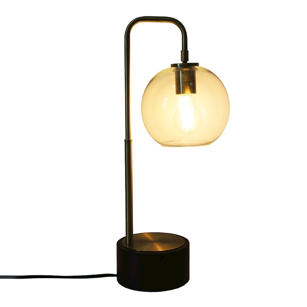 LuxeRay Simple Glass Globe Arched Table Lamp. Picture 1