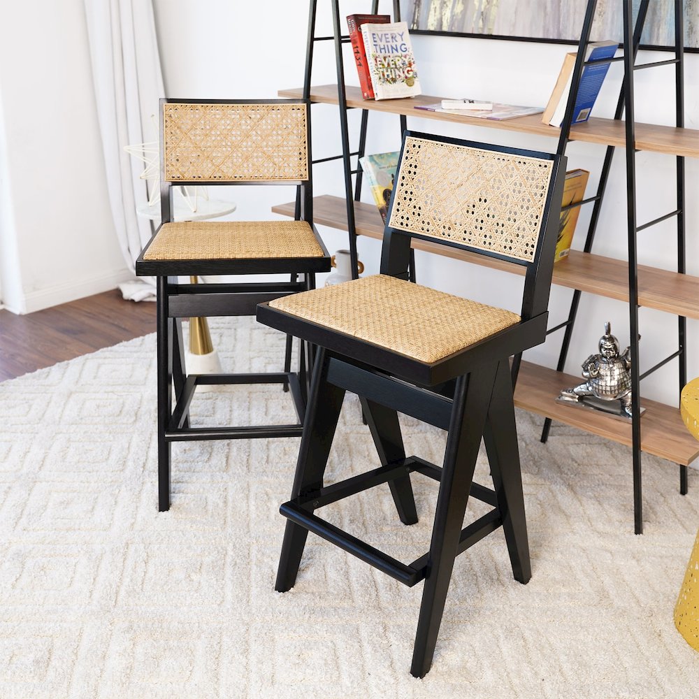 Keira Rattan Bar Stool (Set of 2). Picture 3