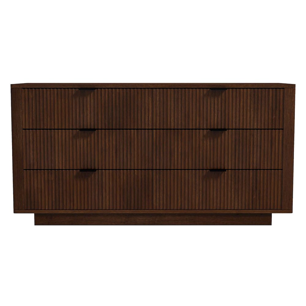 Lola Mid Century Modern Walnut Dresser With 6 Drawers. Picture 2