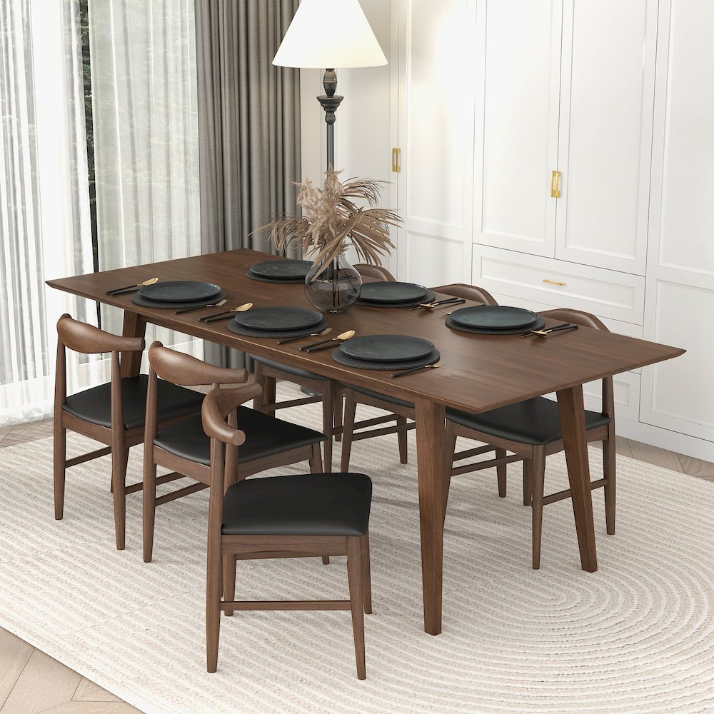 Levi Modern Style Solid Wood Rectangular Dining Kitchen Table. Picture 2