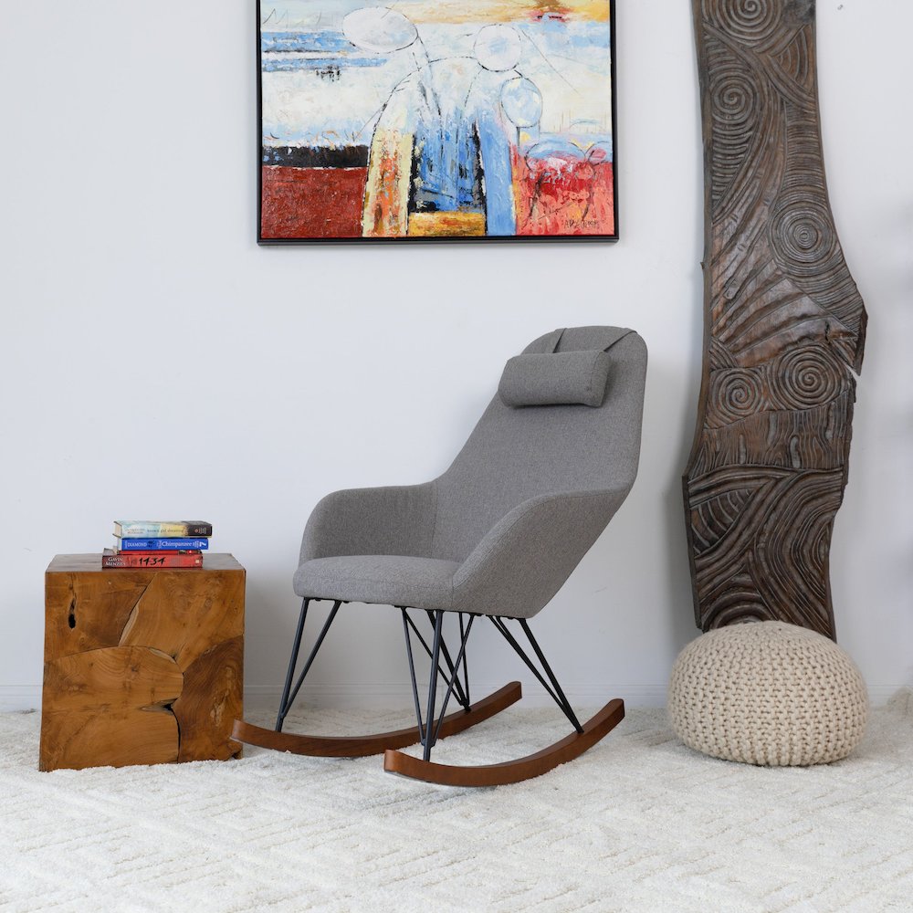 Chloe Mid Century Modern Rocker Livingroom and Bedroom Chair. Picture 5