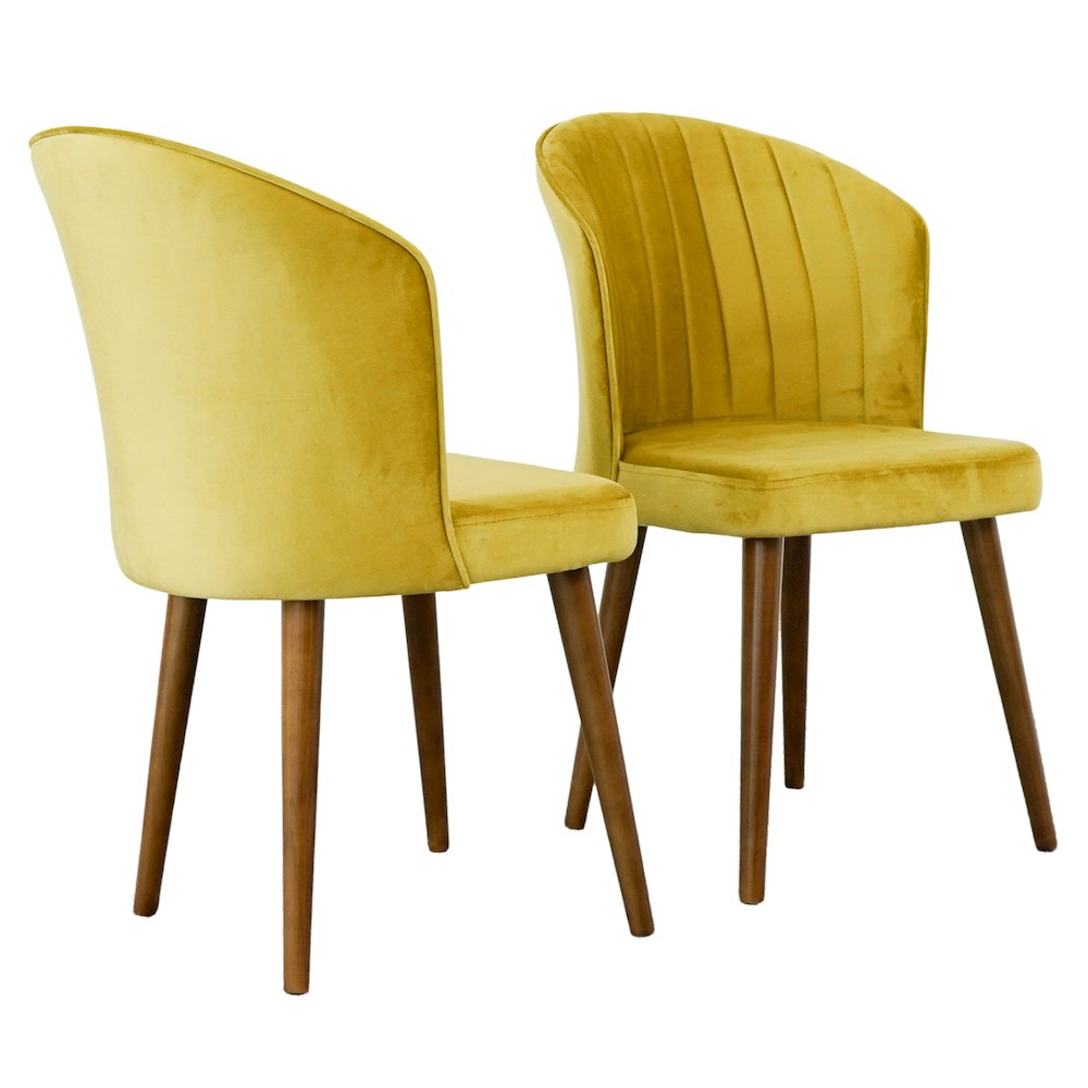 Parsons Gold Velvet Dining Chair - Set of 2. Picture 1