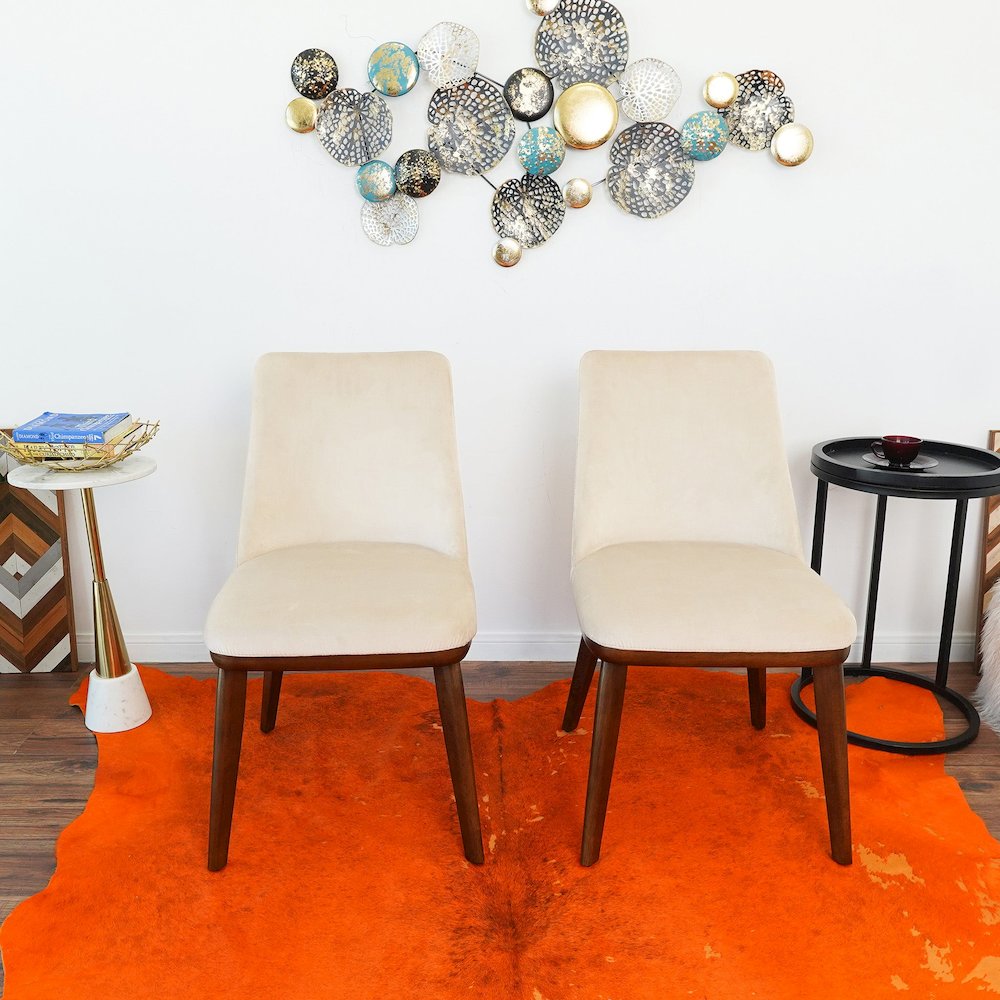 Clove Beige Velvet Dining Chair (Set Of 2). Picture 6