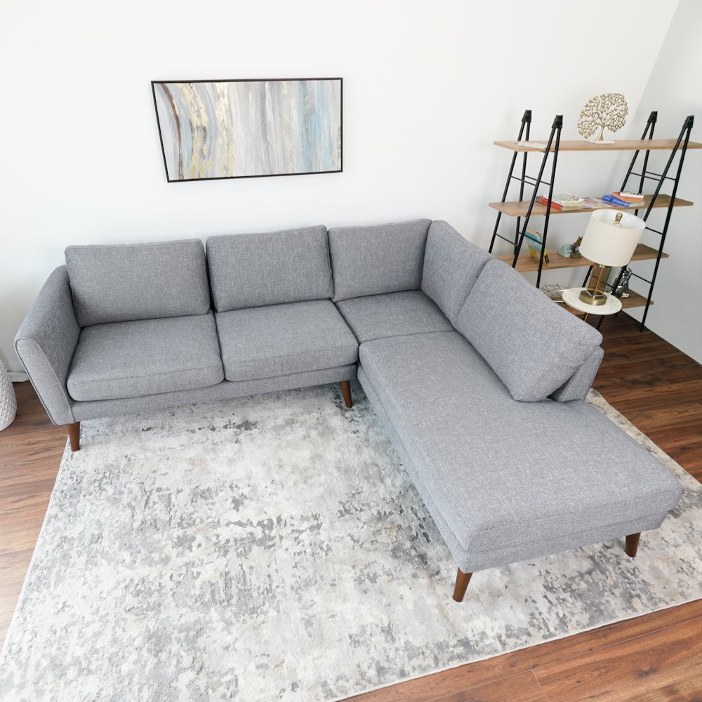 Benson Grey Sectional Sofa Right Facing Chaise. Picture 8