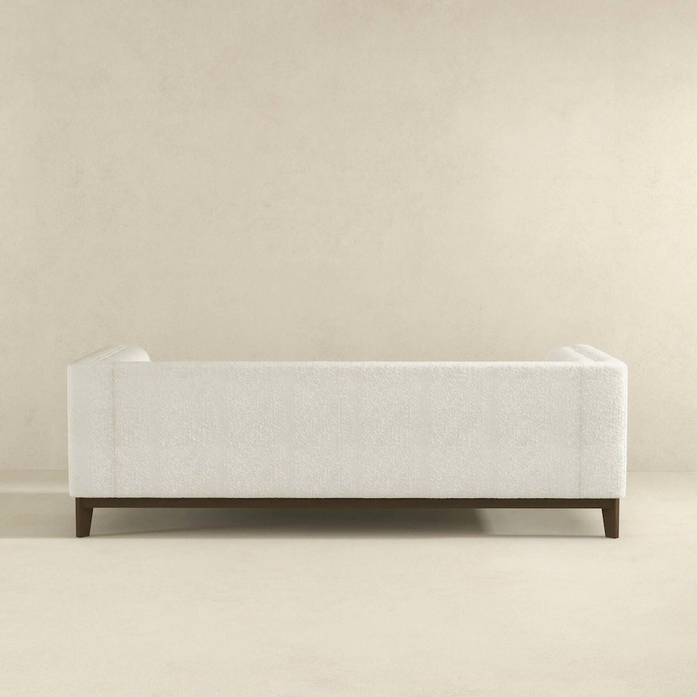 Melissa Mid-Century White Boucle Modern Sofa. Picture 7