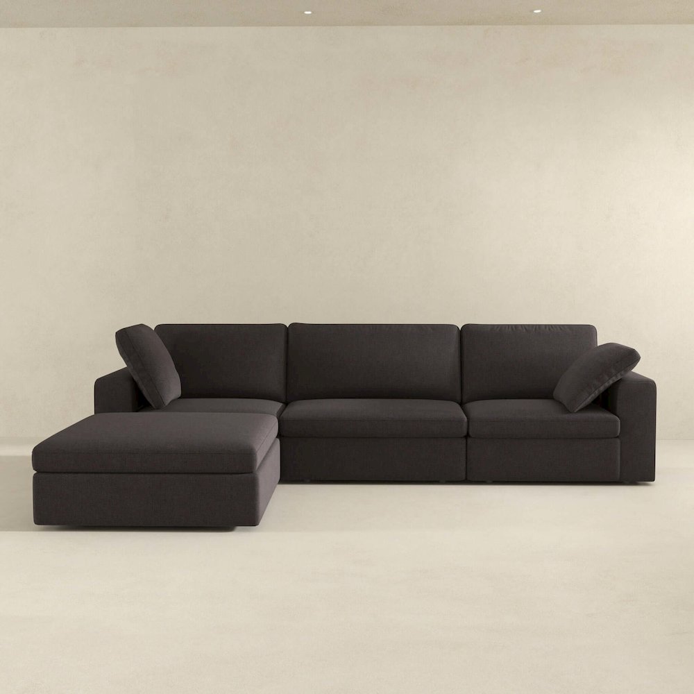 Cecilia Modular Corner Sectional Modern Fabric Sofa Dark Gray. Picture 5