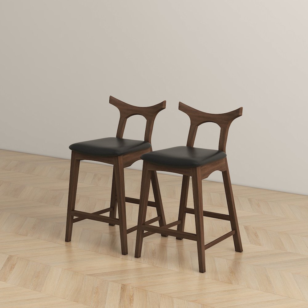 Hester Solid Wood Upholstered Square Bar Chair (Set Of 2). Picture 7