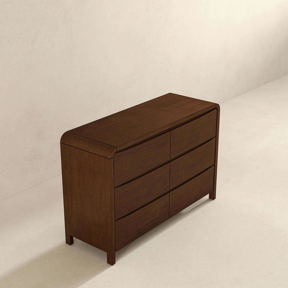 Lionel Mid Century Modern Solid Wood 6-Drawer Dresser. Picture 7