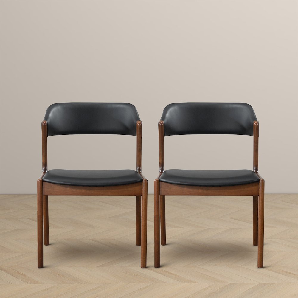 Enzo Black Leather Dining Chair (Set Of 2). Picture 3
