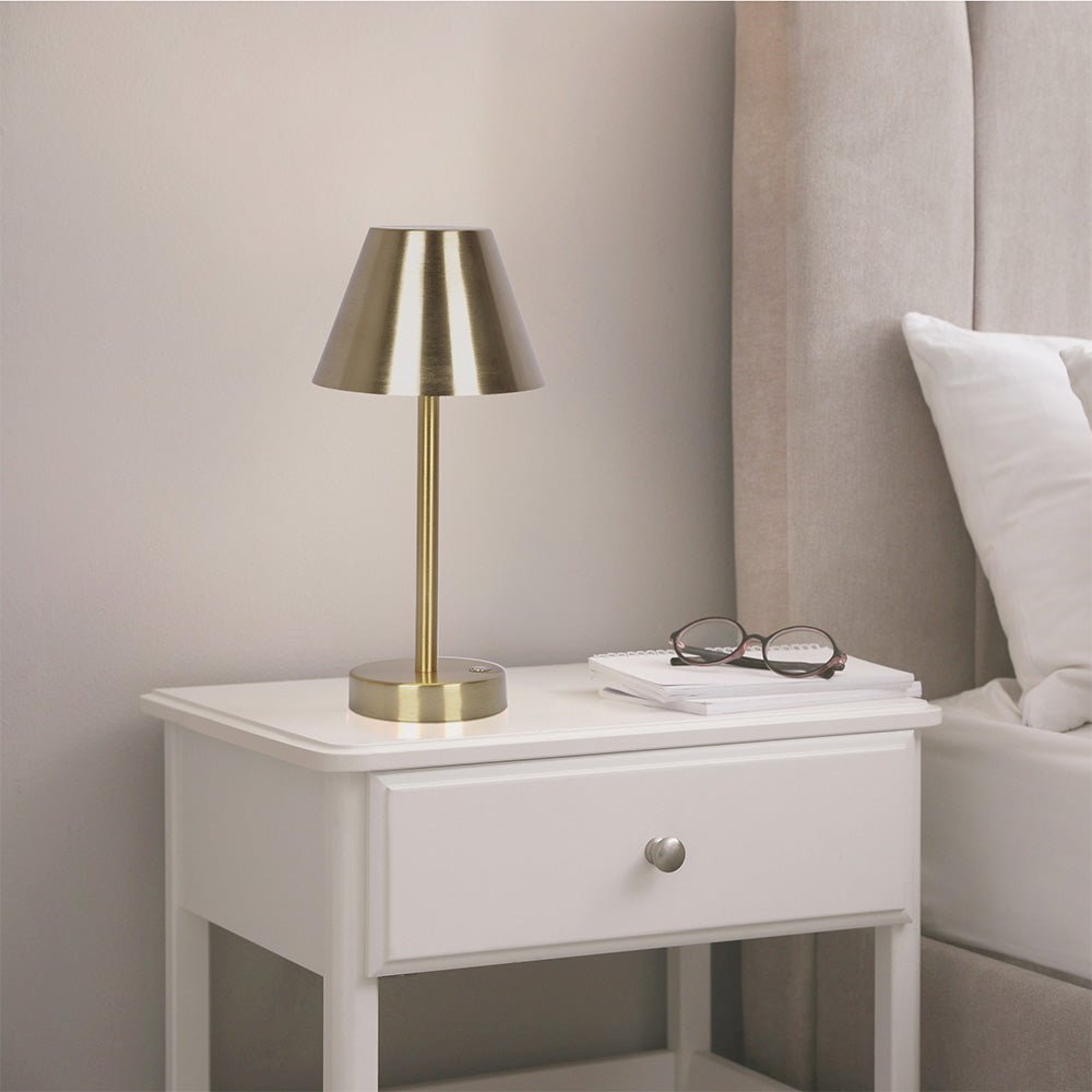 Elegance Rechargeable LED Table Lamp (Plated Brass). Picture 2