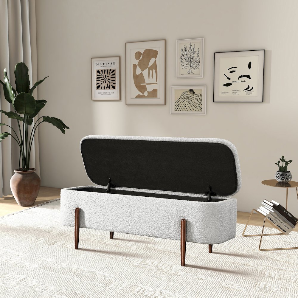 Sarna Ivory Boucle Bench. Picture 5