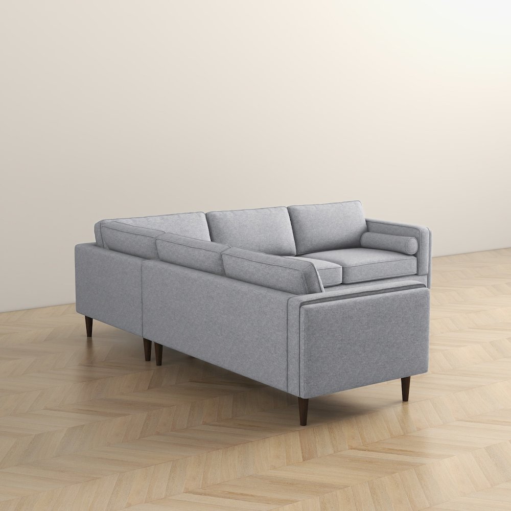 Amber Light Grey Fabric Corner Sectional Sofa. Picture 6