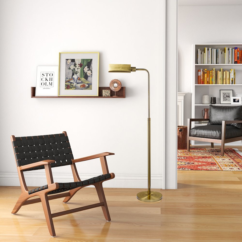 Elara Floor Lamp Gold outer and White inner. Picture 3